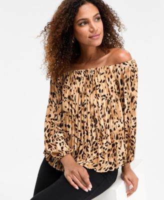 I.N.C. International Concepts - Women's Off-The-Shoulder Pleated Blouse