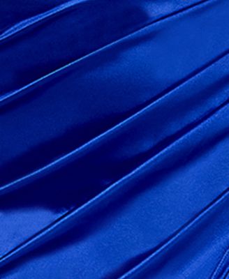 Juniors' Asymmetric Ruched Bodycon Dress