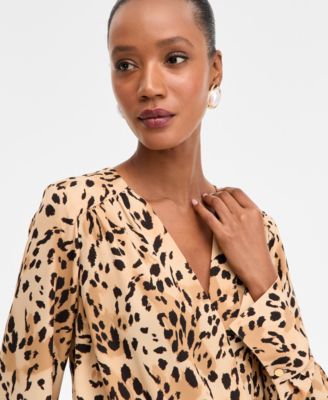 Women's Printed Surplice-Neck Blouse, Macy's Exclusive 