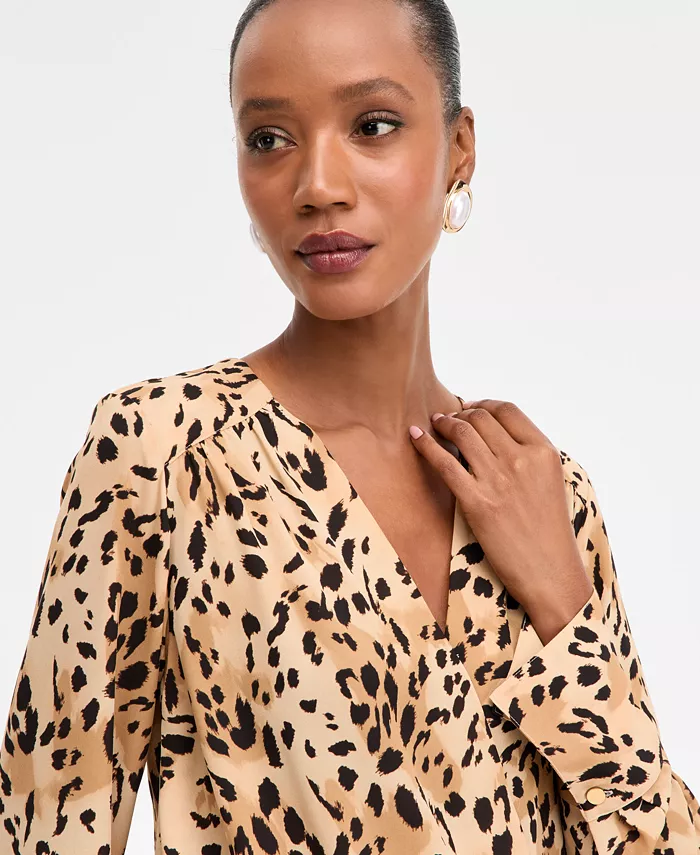 Women's Printed Surplice-Neck Blouse - thumbnail 3