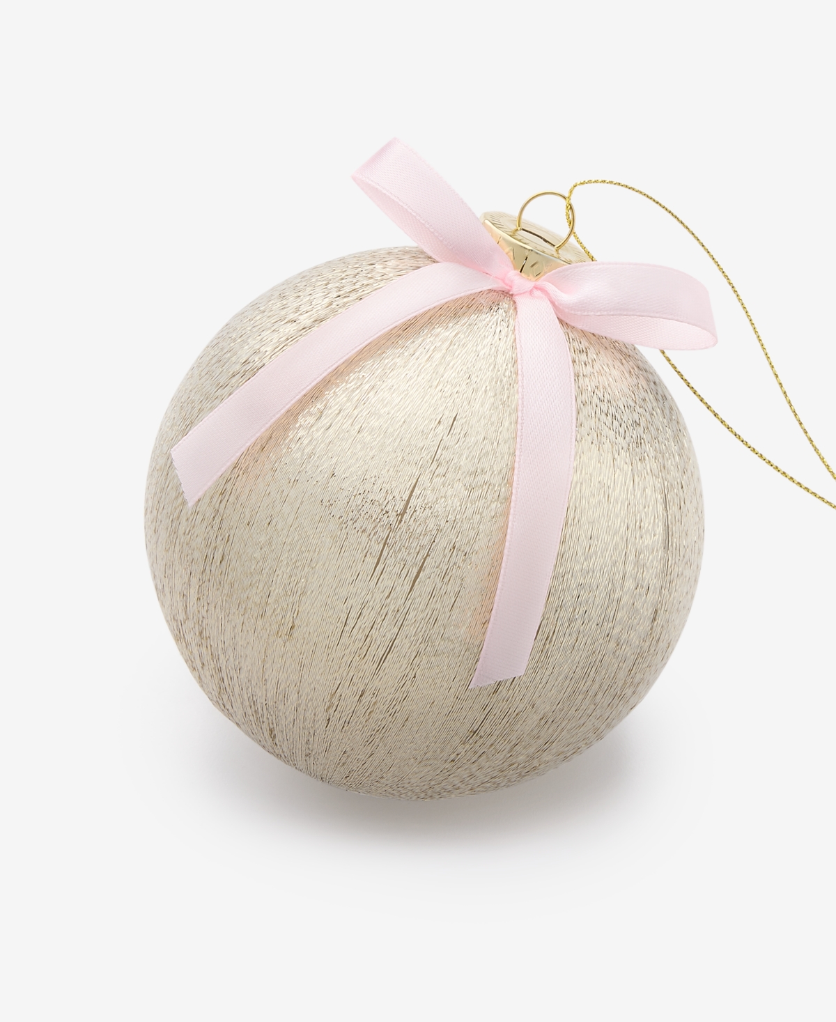 Holiday Lane Gilded Glamour Gilded Glamour Bow-trim Satin Ball Ornament, Macy's Exclusive In Transparent
