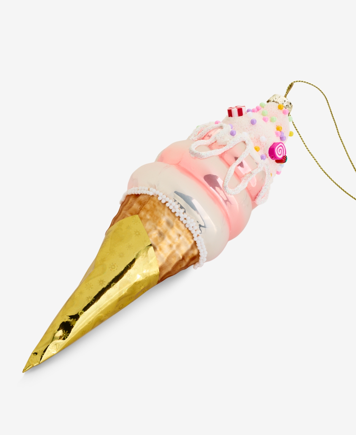 Holiday Lane Sugar Plum Glass Ice Cream Cone Ornament, Macy's Exclusive In Multi