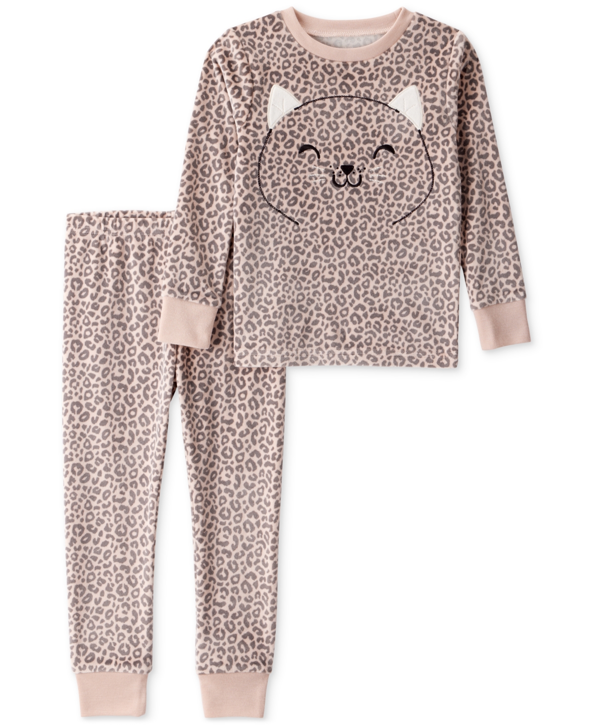 Carter's Toddler Girls Cheetah-Leopard-Print Velour Long-Sleeve 2-Piece Pajamas
