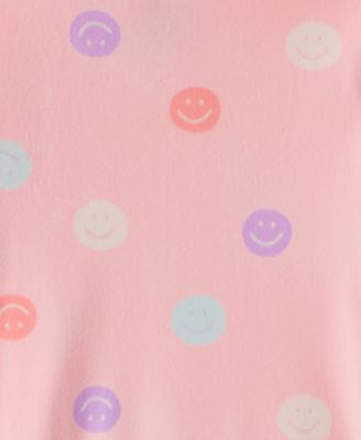 Toddler Girls Smile-Print Velour Long-Sleeve 2-Piece Pajamas  