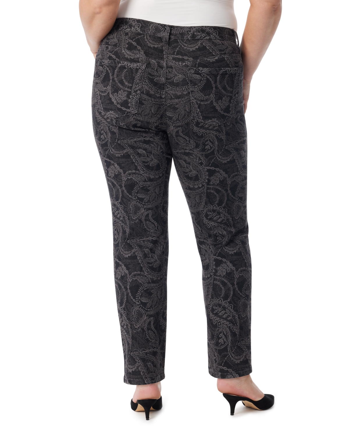 Gloria Vanderbilt Plus Size Amanda Paisley Jeans In Multi