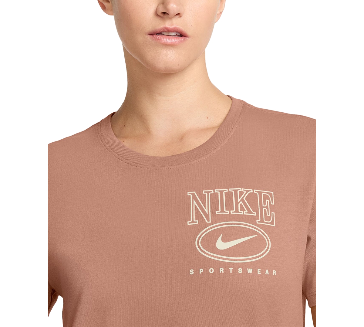 Nike Sportswear Women's Cotton Short-sleeve Graphic T-shirt In Brown