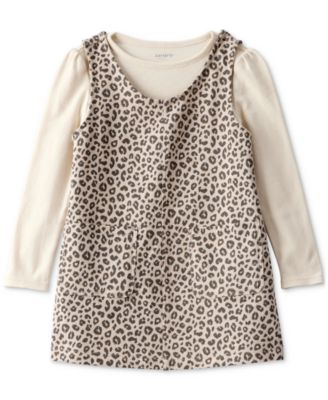 Carter's - Toddler Girls Cotton Long-Sleeve Top & Leopard-Print Dress, 2 Piece Set