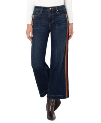 Liverpool Los Angeles - Women's Mid-Rise Stride Wide-Leg Velvet-Trim Jeans