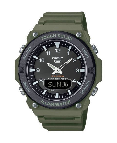Мужские часы Casio Analog Green Resin Watch, 52.5mm