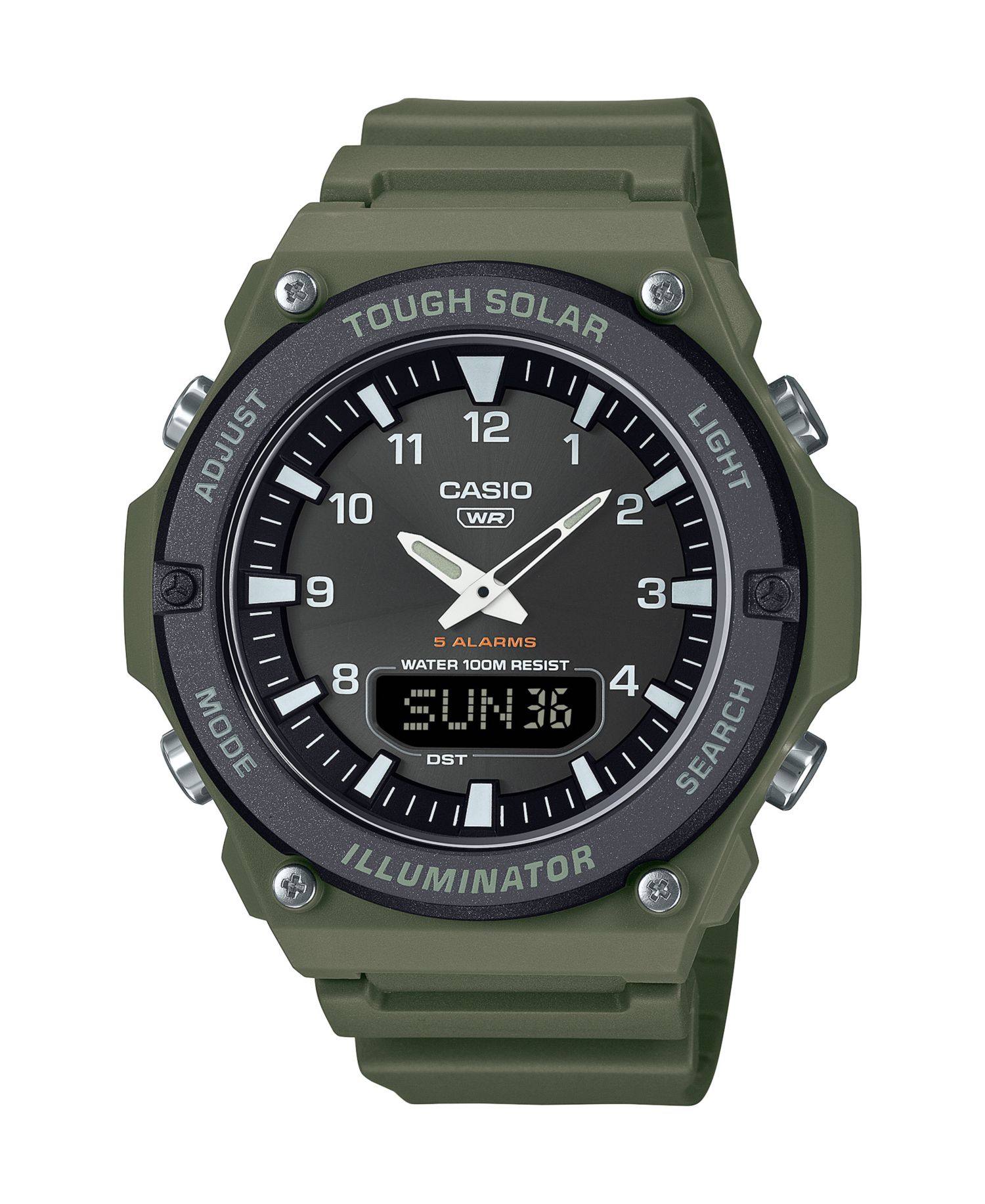 Men's Analog Green Resin Watch, 52.5mm