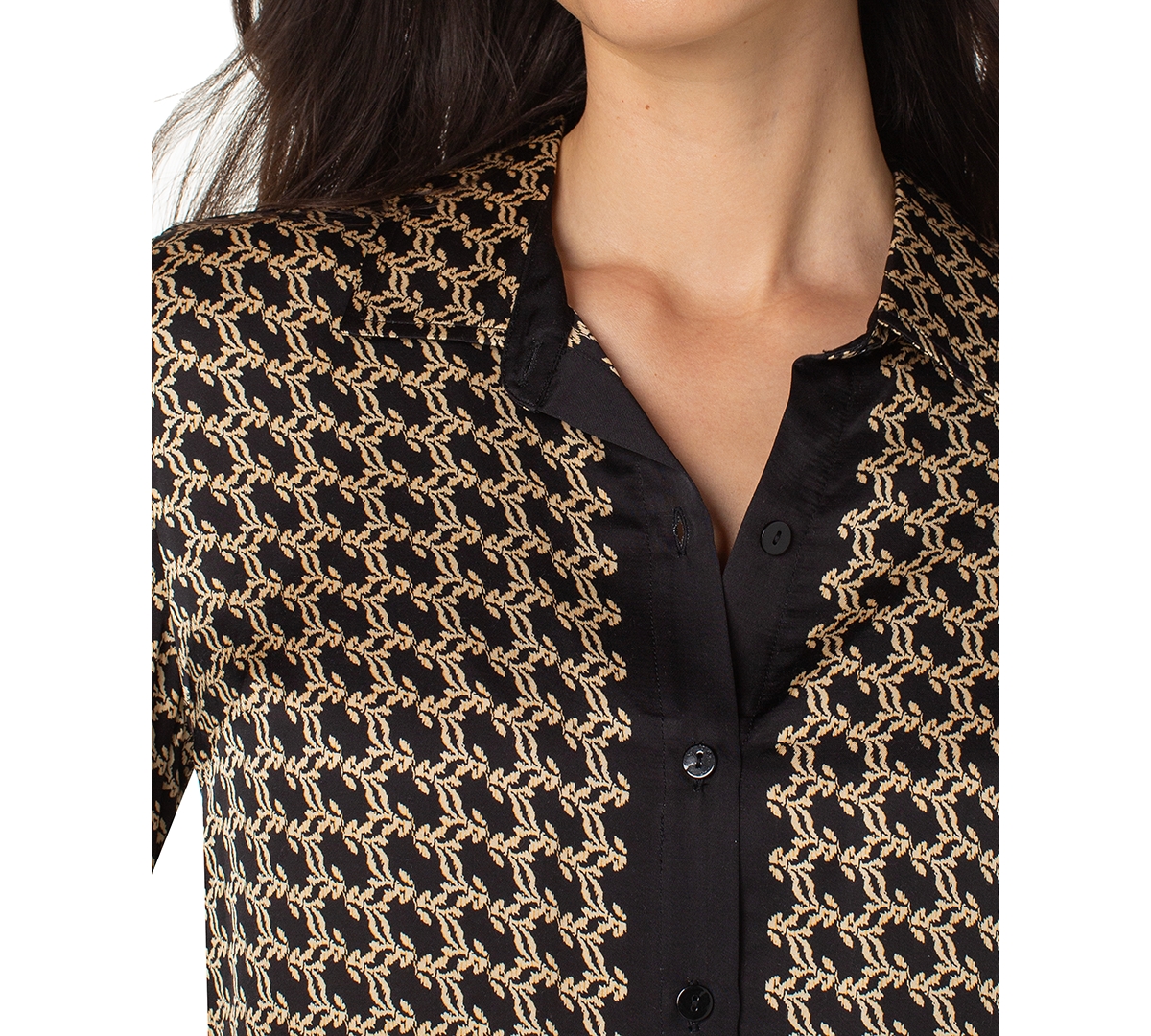 Liverpool Los Angeles Women's Long-Sleeve Button-Front Woven Shirt