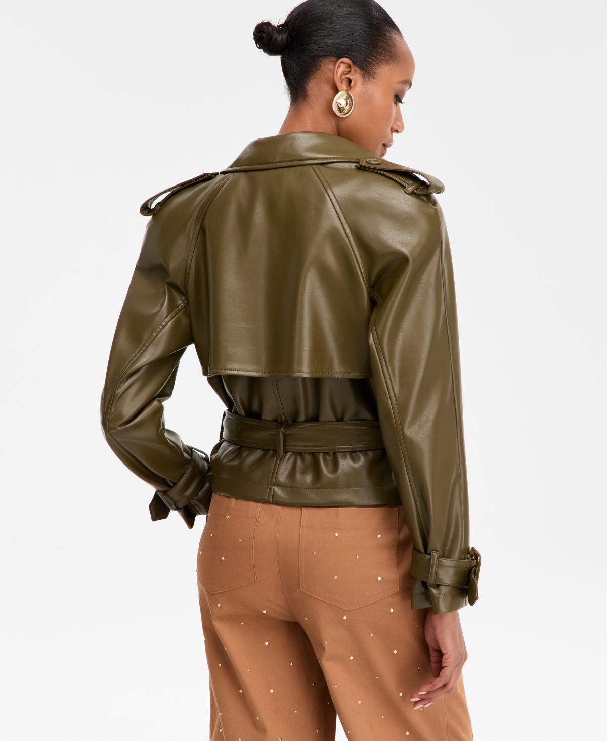 Inc International Concepts Women's Faux-leather Biker Jacket, Macy's Exclusive In Green