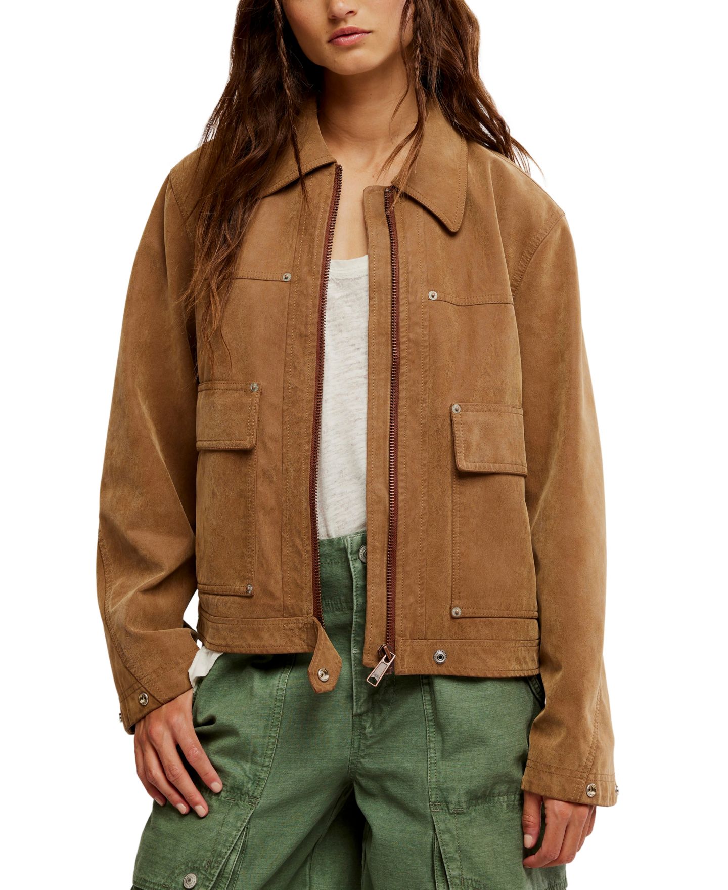 Женская куртка Free People Blair Faux-Suede Wide-Sleeve — фото 1