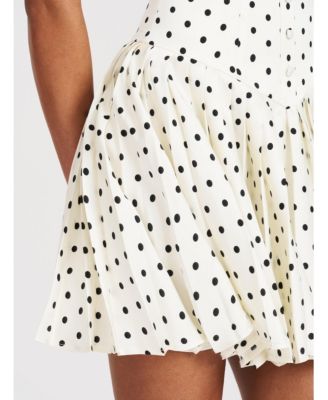 Women's Edeline Polka Dot Off-shoulder Pleated Mini Dress