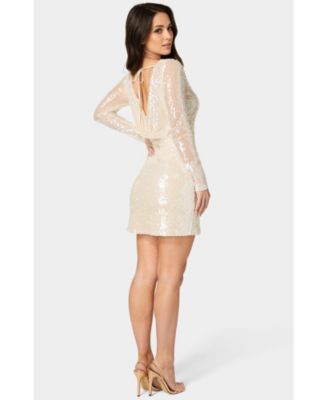 Women's Cowl Back Sequin Mini Dress