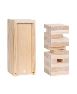 Mini Wooden Blocks Stacking Tower Game - 5.5 inches Tall