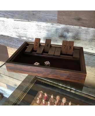 9 Number Shut the Box Board Game with Walnut Stained Wood, 11 in.