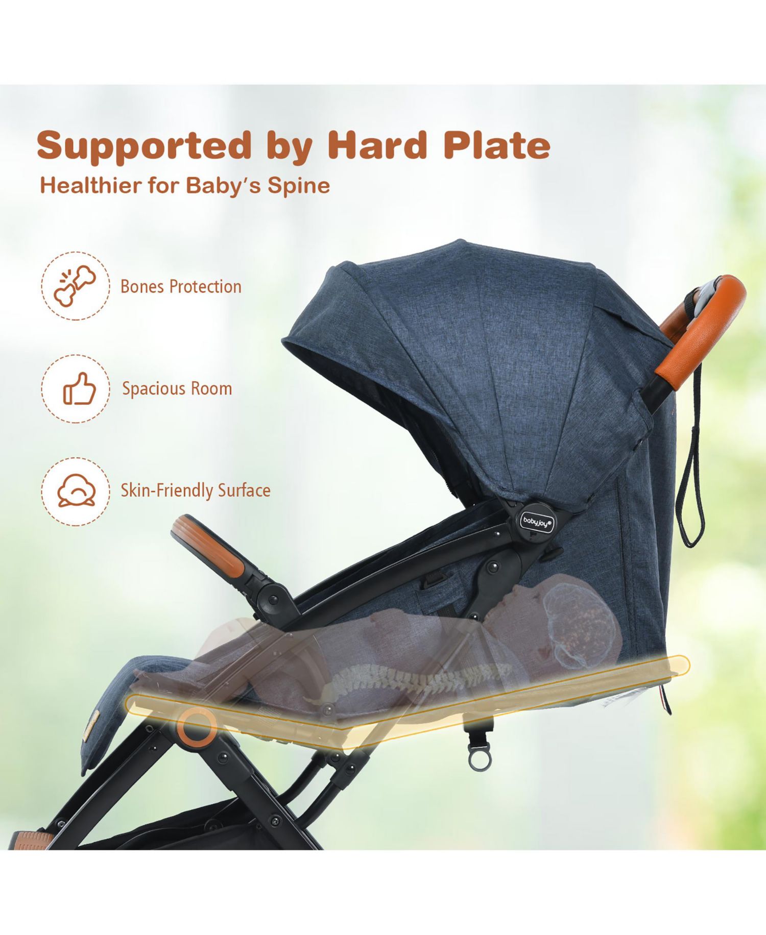Lightweight Baby Stroller Aluminium Frame for Home Office Use