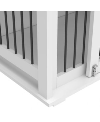 63" Double Dog Crate Furniture with Drawers & Divider