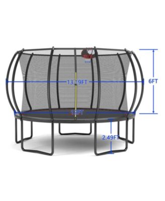 12FT trampoline Pumpkin- Black Red