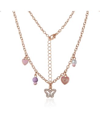 Heart Charm Necklace and Earrings Set