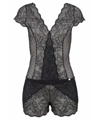 Women's V-Neck Lace Teddy cup sizing