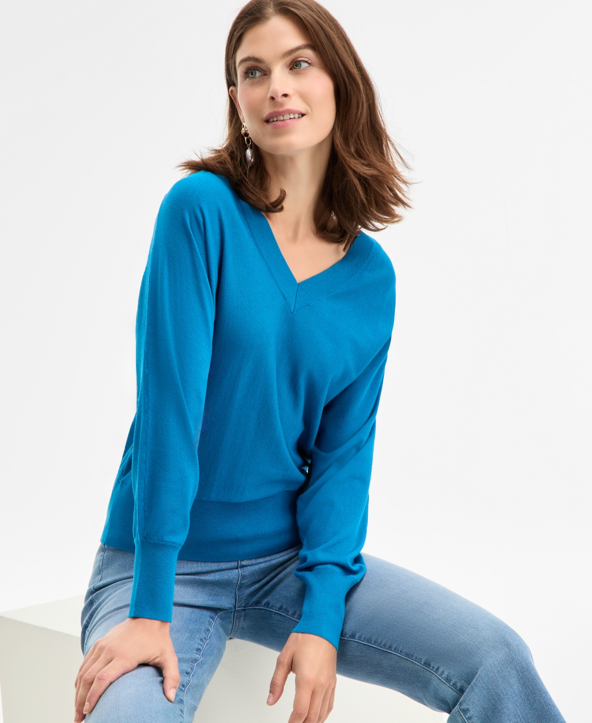 I.n.c. International Concepts Women's V-Neck Sweater, Created for Macy's