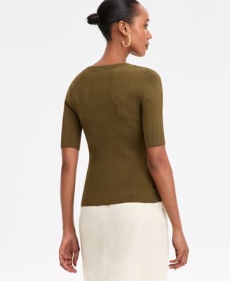 Women's Rib-Knit Crewneck Sweater, Macy's Exclusive 
