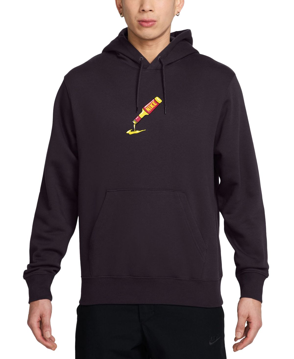 Мужская спортивная одежда Club, флисовый пуловер с графической толстовкой