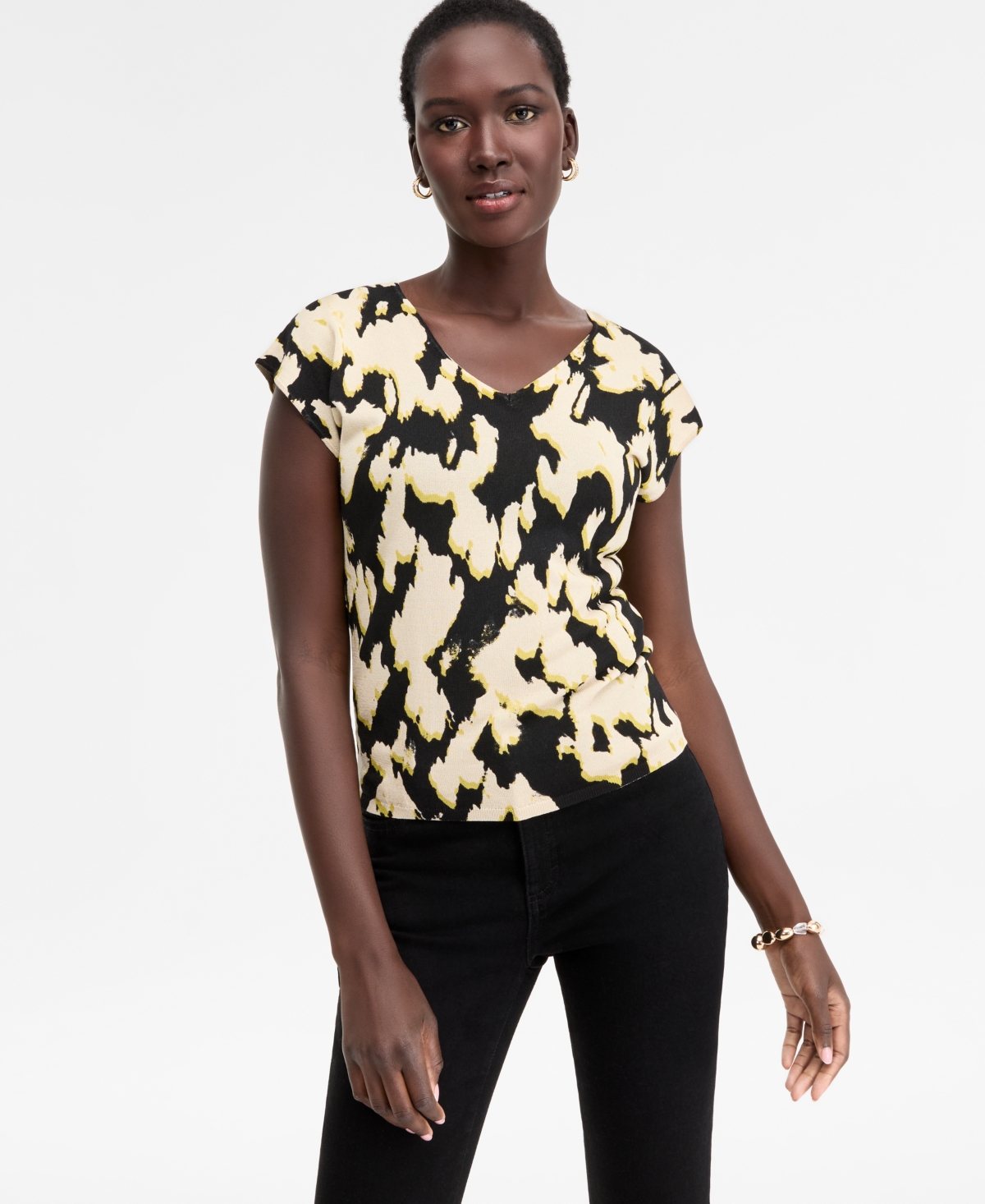 Inc International Concepts Women's Cap-sleeve Sweater, Macy's Exclusive In Multi