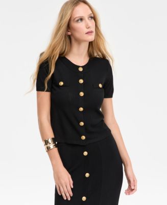 I.N.C. International Concepts Women's Cropped Button-Front