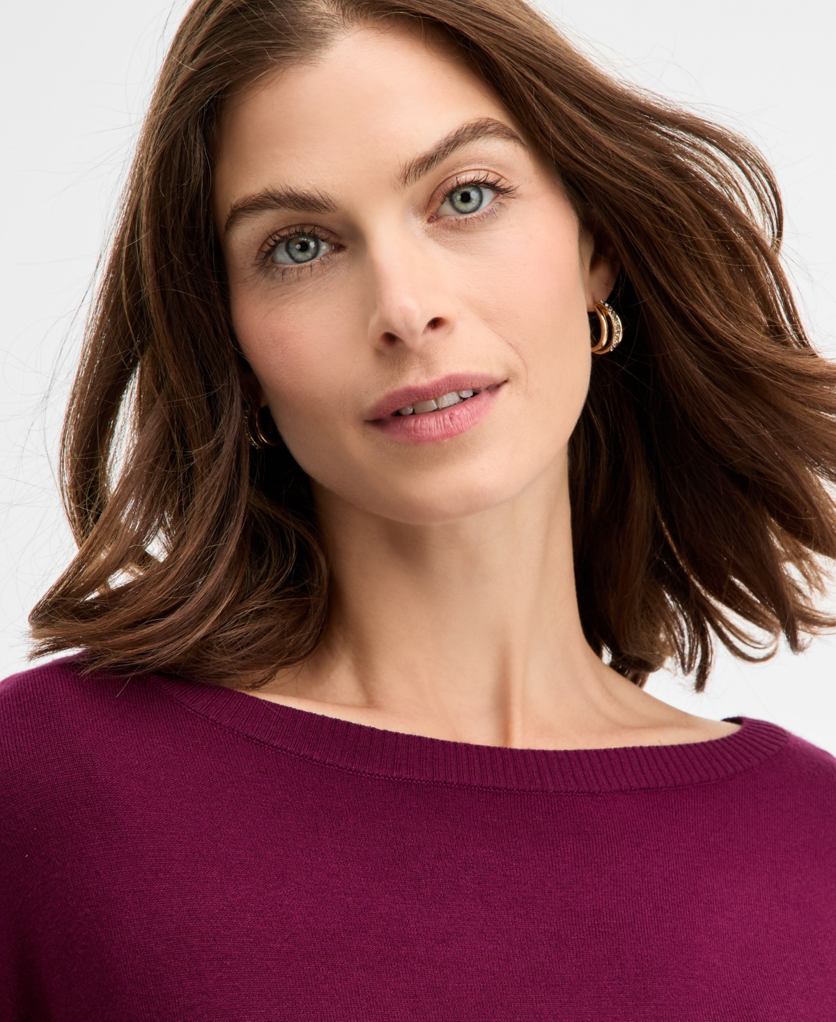 Inc International Concepts Women's Everyday Sweater Tunic, Macy's Exclusive In Burgundy