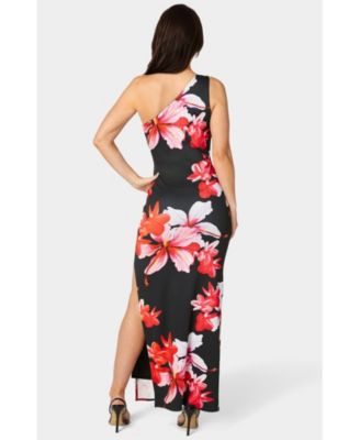 Women's One Shoulder High Slit Maxi Dress