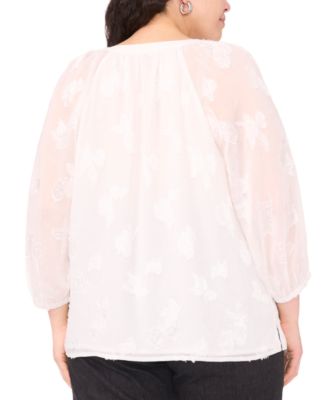 Plus Size Raglan-Sleeve V-Neck Blouse