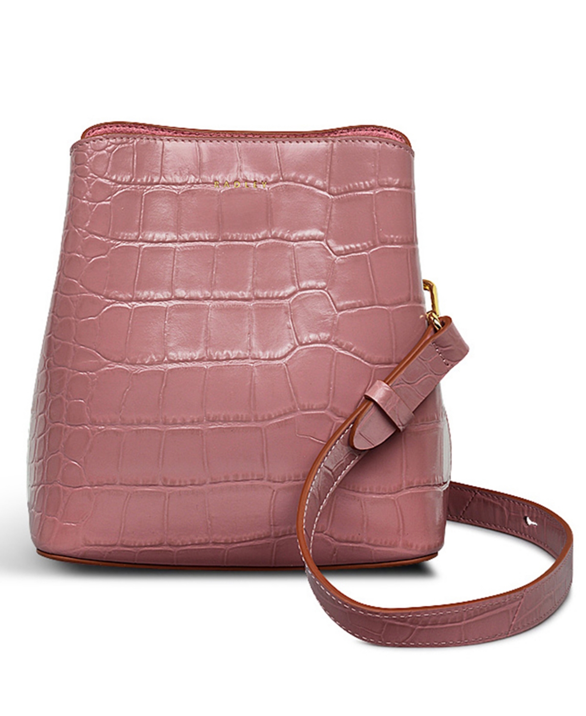Dukes Place Faux Croc Mini Compartment Crossbody Bag - French Rose