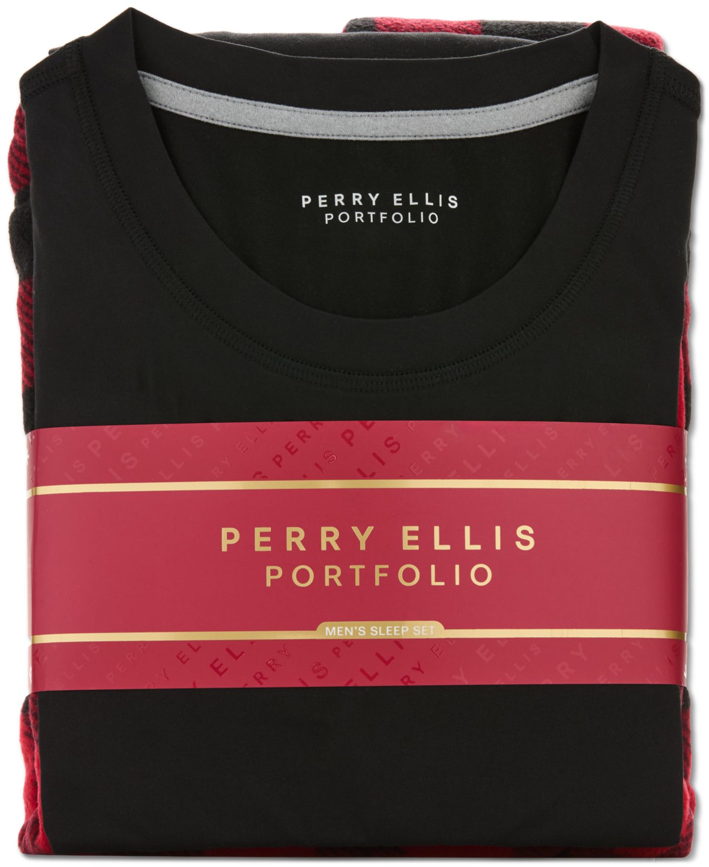 Мужской пижамный комплект Perry Ellis Portfolio: рубашка и клетчатые штаны, цвет: Синий / Тёмно-синий — фото 10