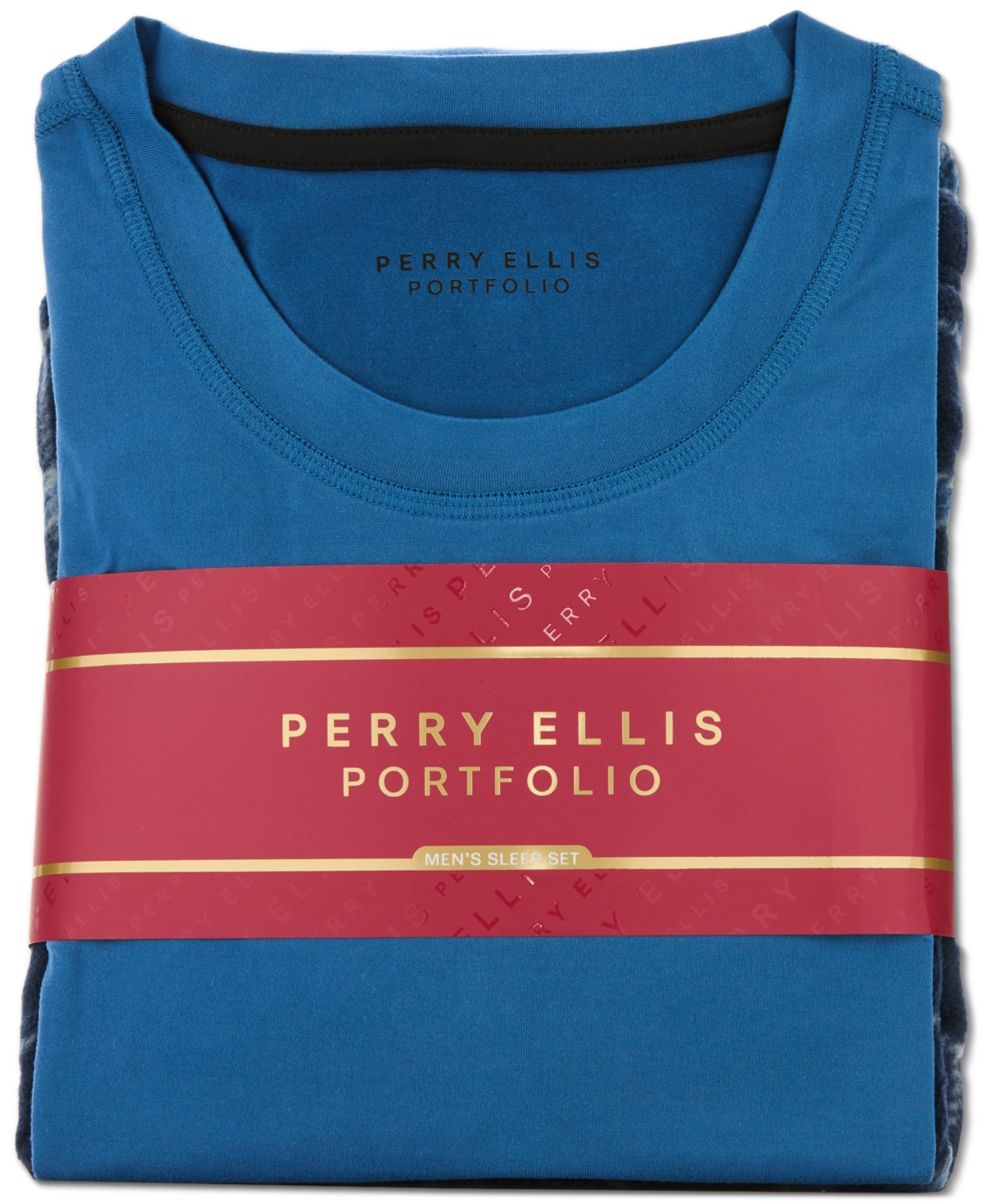 Perry Ellis Portfolio Men's Solid Shirt & Buffalo Plaid Pajama Set In Multi