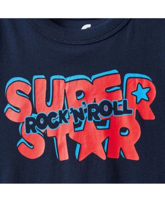 Little Girls Poppy Oversize Graphic Print Tee