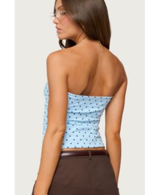 Women's Polka Dot Built In Bra Tube Top