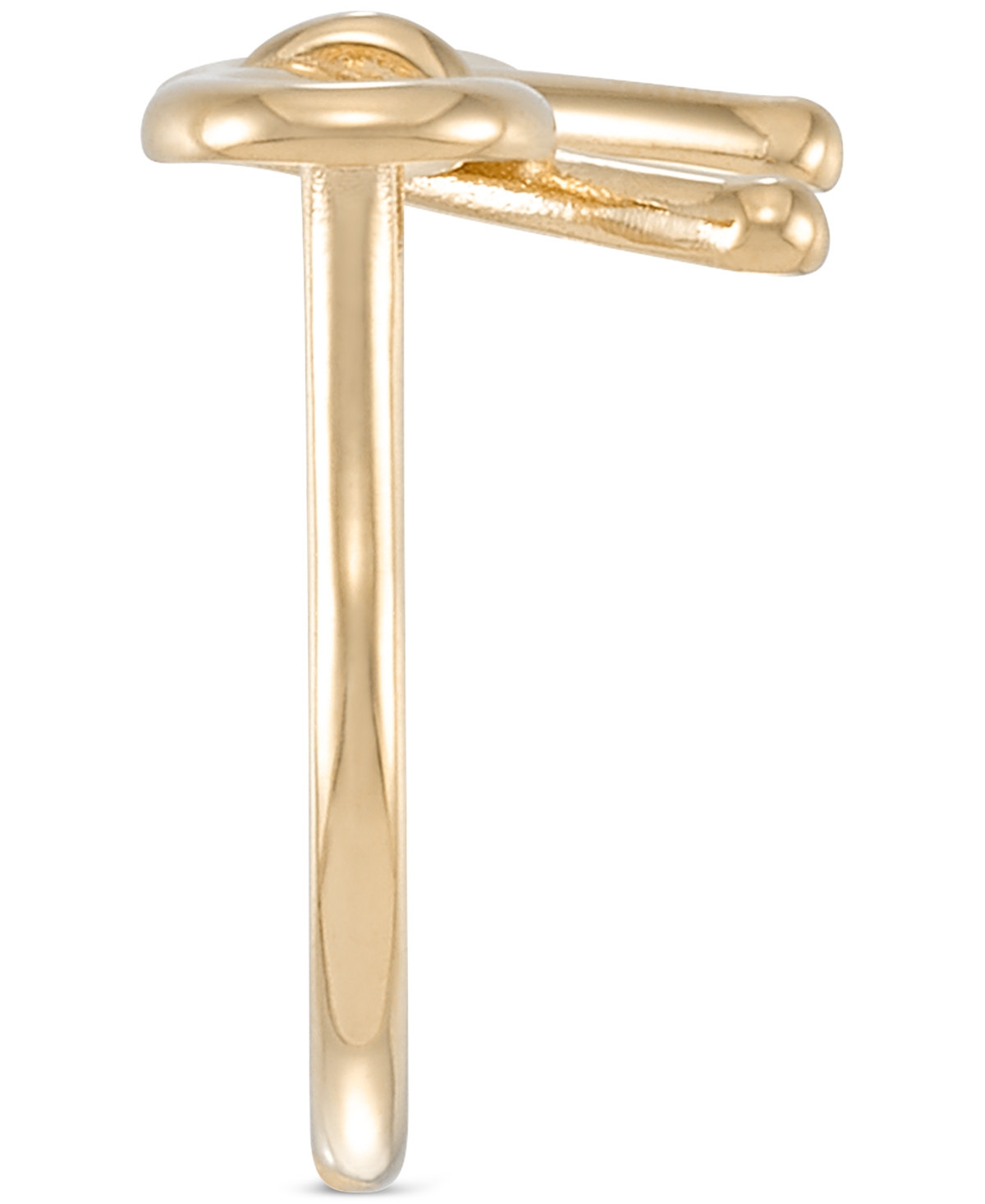 Macy's Polished Ribbon Bow Openwork Ring In 10k Gold In Gold