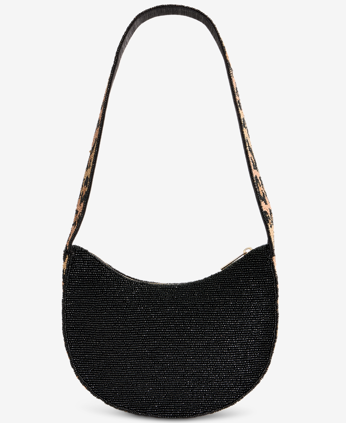 On 34th Beaded Half Moon Shoulder Bag, Macy's Exclusive In Brown