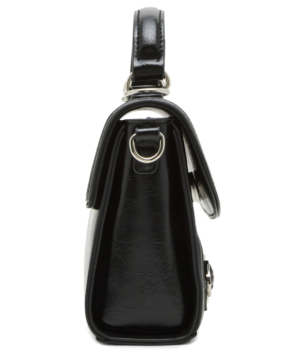 Madden Girl Lilithc Crinkle Top Handle Satchel Bag In Black