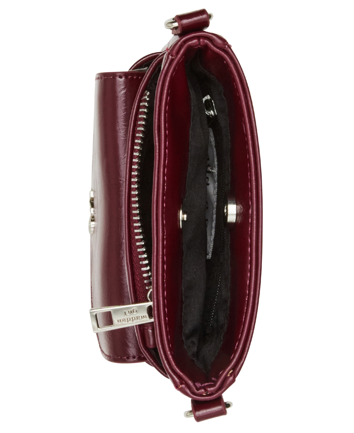 Madden Girl Inezc Crinkle Magnetic Phone Pouch Crossbody In Red