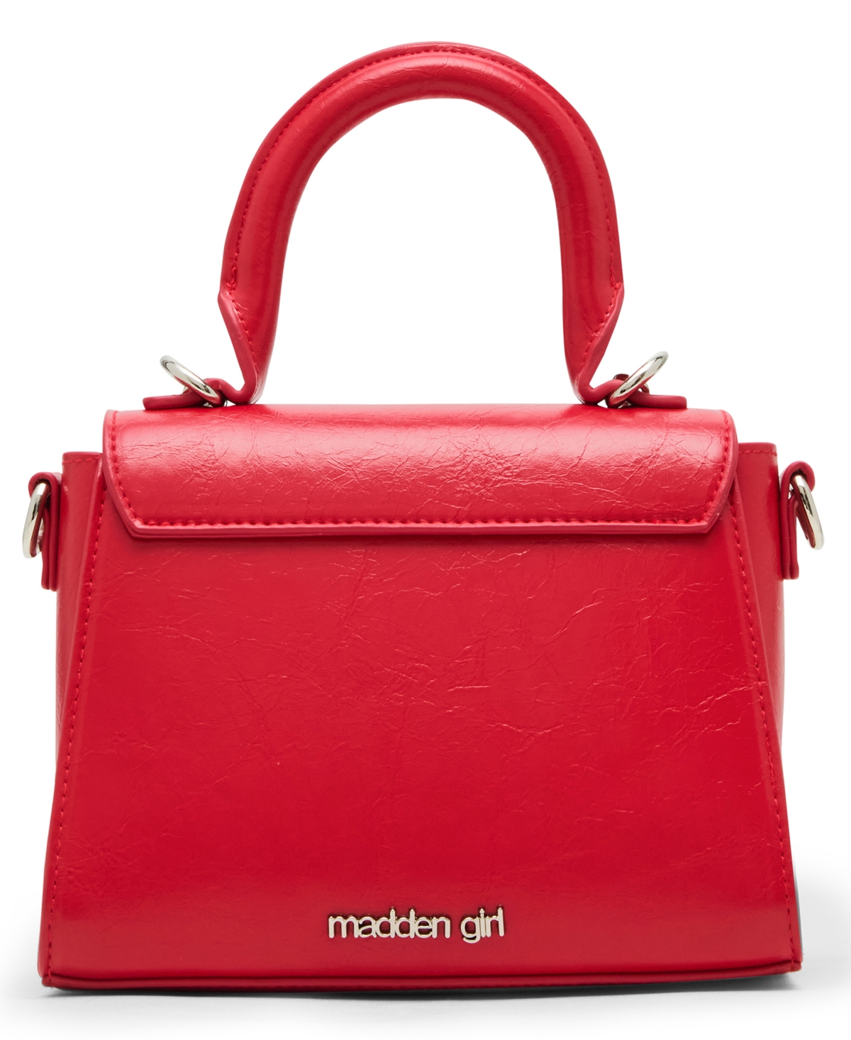 Madden Girl Trissac Crinkle Turn Lock Satchel Bag In Red