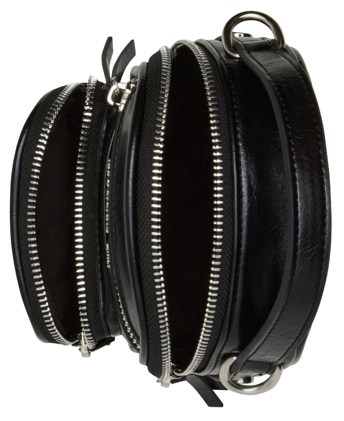 Madden Girl Blakec Crinkle Zipper Crossbody Bag In Black