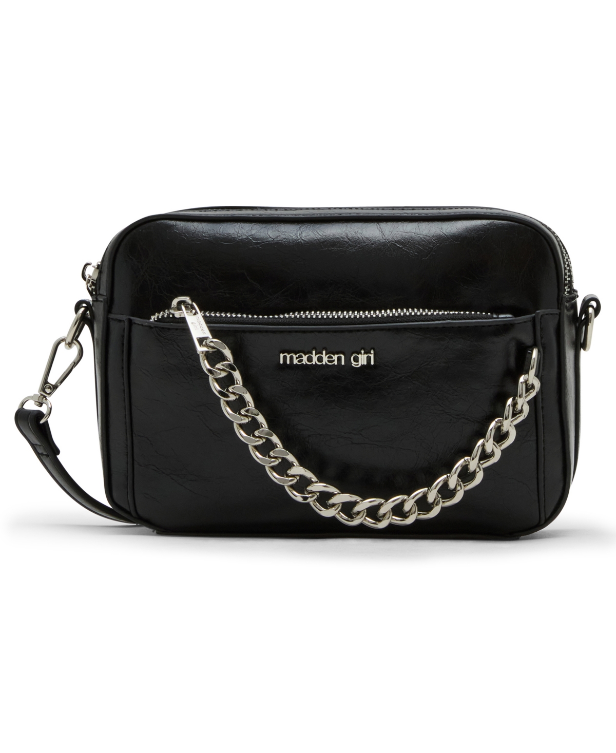 Madden Girl Tarac Crinkle Camera Crossbody Bag In Black