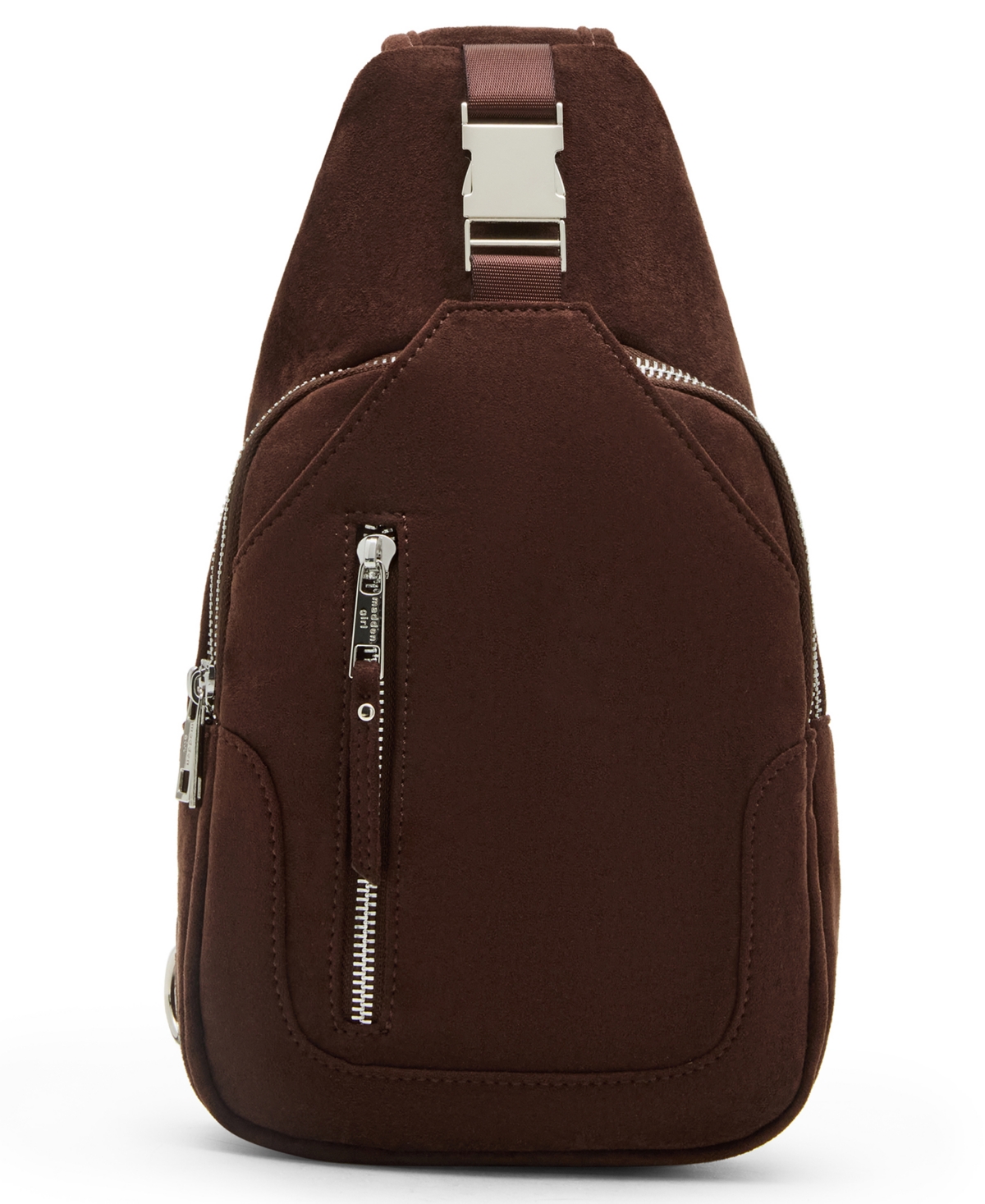 Madden Girl Brooke Suede Zipper Belt Bag In Brown