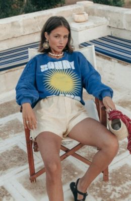 Women's Sunny Days Acid Wash Dropped Shoulder Sweat