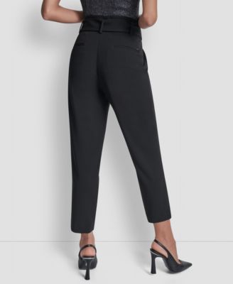 Women's Tie-Waist High-Rise Straight-Fit Pants 