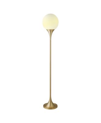 Mahdi 70" Metal Torchiere Floor Lamp with Glass Shade
